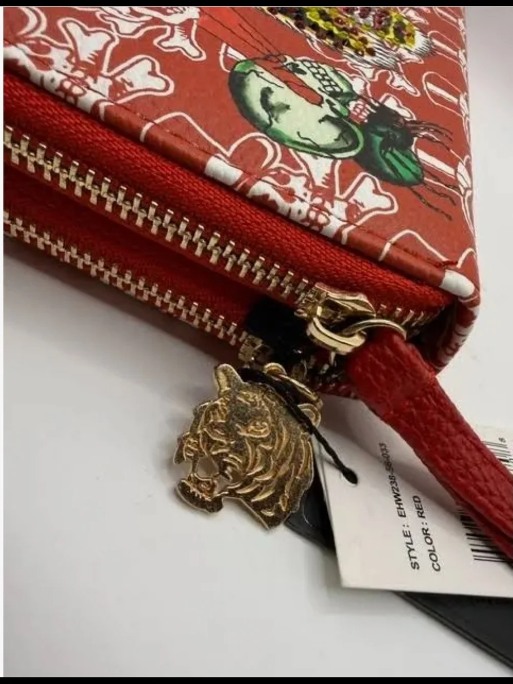 Ed Hardy Red Tiger Double Zip Wallet-NWT!